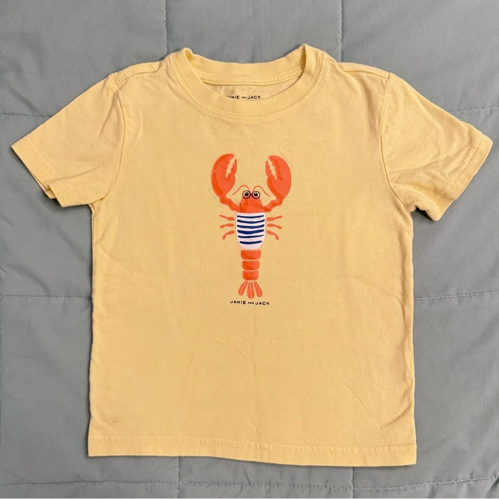 Janie and Jack Yellow Lobster Graphic Kids T-Shirt